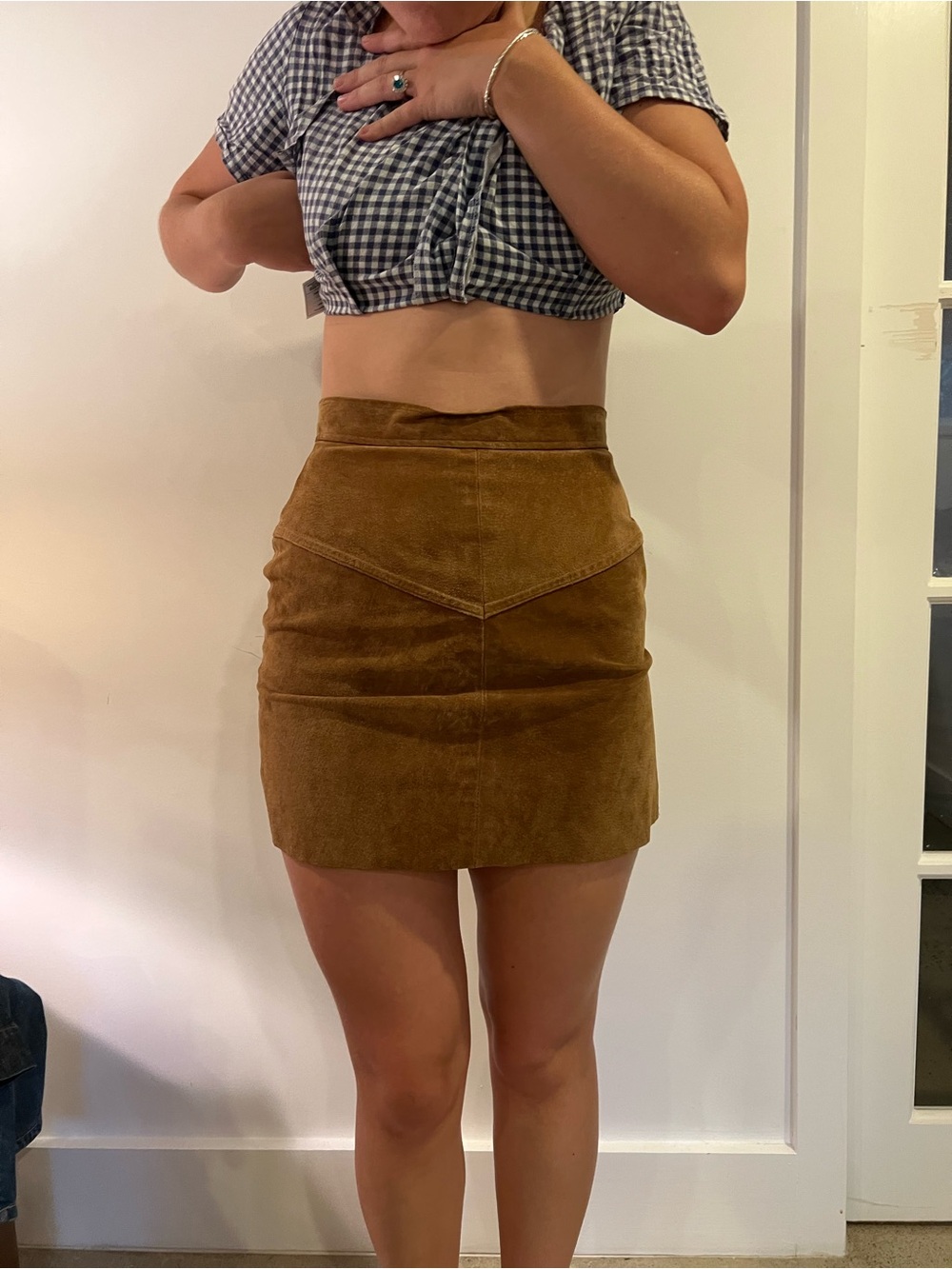 Vintage Chestnut Suede Mini Skirt